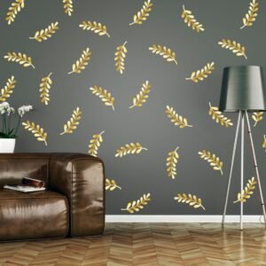 shiny golden leaves wall sticker - Image 3