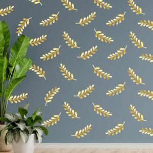 shiny golden leaves wall sticker - Image 5